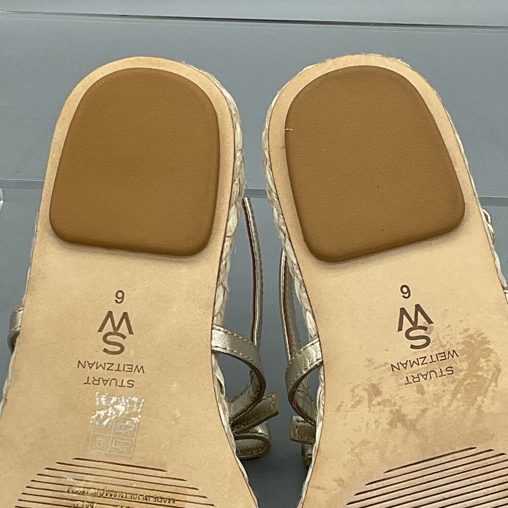 NEW Stuart Weitzman Women’s Felicity Espadrille Sandals Gold Size 6B - Picture 10 of 10